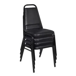 Promo ❤️ Stacking Chairs Regency Vinyl Restaurant Stack Chair, Black 4/Pack (8029BK4PK) ????