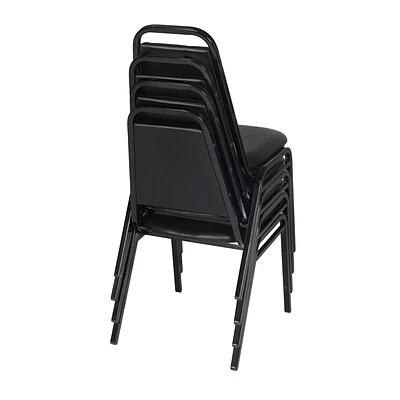 Promo ❤️ Stacking Chairs Regency Vinyl Restaurant Stack Chair, Black 4/Pack (8029BK4PK) ???? 4 Promo ❤️ Stacking Chairs Regency Vinyl Restaurant Stack Chair, Black 4/Pack (8029BK4PK) ???? - Image 2