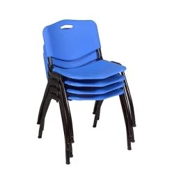 Best Sale ???? Stacking Chairs Regency 'M' Stack Chair (4 Pack)- Blue (4700BE4PK) ????