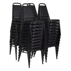 Advantage Shop 4 Best Pirce ⭐ Stacking Chairs Regency Vinyl Restaurant Stack Chair, Black, 40/Pack (8029BK40PK) ????