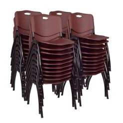 Budget ???? Stacking Chairs Regency 'M' Stack Chair (40 Pack)- Burgundy ????