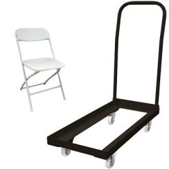 Discount ???? Advantage Folding Table Cart With 36 White Plastic Folding Chairs (1DHCDPPFCWHTE36) ????