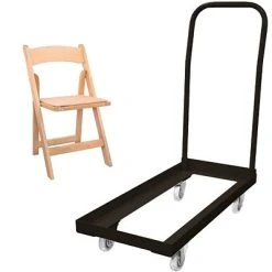 Wholesale ???? Advantage Folding Table Cart With 20 Natural Wood Folding Chairs (1DHCDWFCFNWF20) ❤️