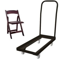 Outlet ???? Advantage Folding Table Cart With 20 Mahogany Wood Folding Chairs (1DHCD80WFCM20) ❤️