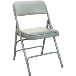 Hot Sale ???? Folding Chairs Advantage Gray Padded Metal Folding Chair, Gray 1" Vinyl Seat 80 Pack (DPI903V-GG) ????