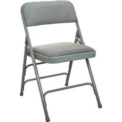 Budget ???? Folding Chairs Advantage Grey Padded Metal Folding Chair, Grey 1" Fabric Seat 80 Pack (DPI903F-GG) ????
