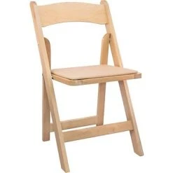 Best Sale ❤️ Folding Chairs Advantage Natural Wood Folding Wedding Chairs 40 Pack (WFC-NWF-40) ????