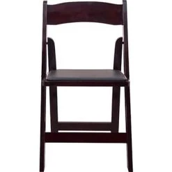 Promo ???? Folding Chairs Advantage Mahogany Wood Folding Wedding Chairs 4 Pack (WFC-M-4) ❤️ -Advantage Shop sp7504978 s7 2