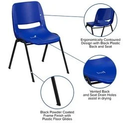 New ???? Stacking Chairs Flash Furniture HERCULES Plastic Shell Stack Chair, Blue (RUTEO1BLGG) ⭐ -Advantage Shop sp80658123 s7