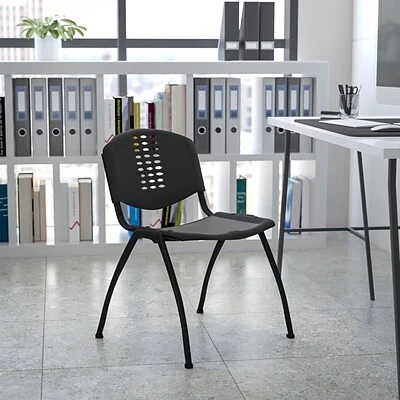 Best deal ???? Stacking Chairs Flash Furniture HERCULES Plastic Office Chair, Black (RUT-NF01A-BK-GG) ✔️ 4 Best deal ???? Stacking Chairs Flash Furniture HERCULES Plastic Office Chair, Black (RUT-NF01A-BK-GG) ✔️ - Image 2