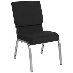 Discount ???? Stacking Chairs Flash Furniture HERCULES™ Fabric Stacking Church Chair, Black, Silver Vein Frame (XUCH60096BKSV) ????