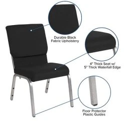 Discount ???? Stacking Chairs Flash Furniture HERCULES™ Fabric Stacking Church Chair, Black, Silver Vein Frame (XUCH60096BKSV) ???? 15 Discount ???? Stacking Chairs Flash Furniture HERCULES™ Fabric Stacking Church Chair, Black, Silver Vein Frame (XUCH60096BKSV) ???? -Advantage Shop sp80658541 s7