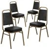 New ???? Flash Furniture HERCULES Trapezoidal Back Banquet Chairs W/Black Vinyl & Gold Frame, 4/Pack ???? 2 New ???? Flash Furniture HERCULES Trapezoidal Back Banquet Chairs W/Black Vinyl & Gold Frame, 4/Pack ???? -Advantage Shop sp80658760 s7