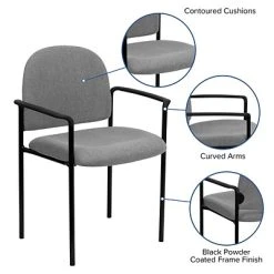 Brand new ✔️ Stacking Chairs Flash Furniture Fabric Stackable Steel Side Chairs W/Arms (BT5161GY) ⌛ -Advantage Shop sp80658812 s7