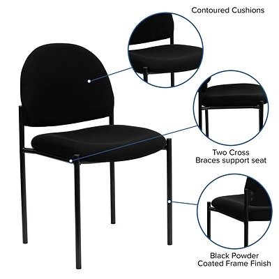 Brand new ???? Stacking Chairs Flash Furniture Fabric Stackable Steel Side Chairs (BT5151BK) ⌛ 7 Brand new ???? Stacking Chairs Flash Furniture Fabric Stackable Steel Side Chairs (BT5151BK) ⌛ - Image 5