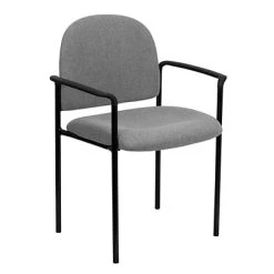 Brand new ✔️ Stacking Chairs Flash Furniture Fabric Stackable Steel Side Chairs W/Arms (BT5161GY) ⌛