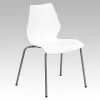 Hot Sale ???? Stacking Chairs Flash Furniture Hercules Series Polypropylene Stackable Chair With Silver Frame, White (RUT288WH) ???? -Advantage Shop sp81133392 s7