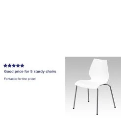 Hot Sale ???? Stacking Chairs Flash Furniture Hercules Series Polypropylene Stackable Chair With Silver Frame, White (RUT288WH) ???? -Advantage Shop sp81133395 s7