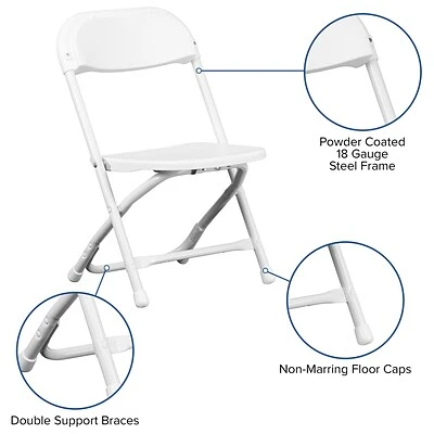 Budget ✔️ Folding Chairs Flash Furniture Kids Plastic Armless Folding Chair, White, 10/Pack (10YKIDWH) ???? 7 Budget ✔️ Folding Chairs Flash Furniture Kids Plastic Armless Folding Chair, White, 10/Pack (10YKIDWH) ???? - Image 5
