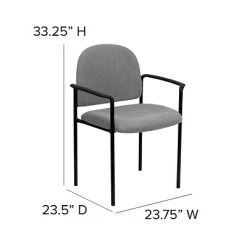 Brand new ✔️ Stacking Chairs Flash Furniture Fabric Stackable Steel Side Chairs W/Arms (BT5161GY) ⌛ -Advantage Shop sp88964409 s7