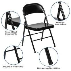Hot Sale ✨ Folding Chairs Flash Furniture HERCULES Series Metal Folding Chair, 4/Pk (4BDF002BK) ✔️ 16 Hot Sale ✨ Folding Chairs Flash Furniture HERCULES Series Metal Folding Chair, 4/Pk (4BDF002BK) ✔️ -Advantage Shop sp89555718 s7