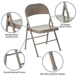 Outlet ???? Folding Chairs Flash Furniture HERCULES Series Metal Folding Chair (BDF002GY) ???? -Advantage Shop sp89555721 s7