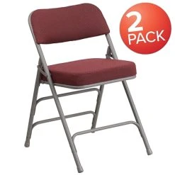 Deals ⌛ Folding & Stacking Chairs Flash Furniture HERCULES Series Fabric Folding Chair, Burgundy, 2/Pack (2AWMC320AFBG) ???? -Advantage Shop sp89555833 s7