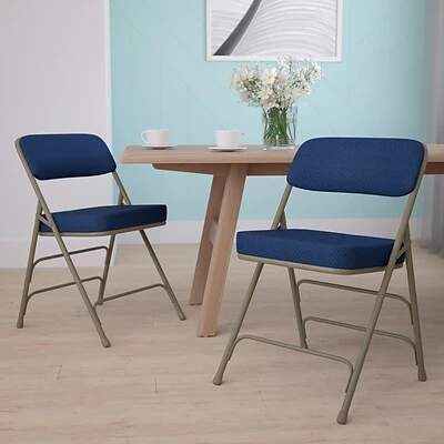 Hot Sale ???? Folding & Stacking Chairs Flash Furniture HERCULES Series Fabric Folding Chair, Navy, 2/Pack (2HAMC320AFNVY) ???? 4 Hot Sale ???? Folding & Stacking Chairs Flash Furniture HERCULES Series Fabric Folding Chair, Navy, 2/Pack (2HAMC320AFNVY) ???? - Image 2